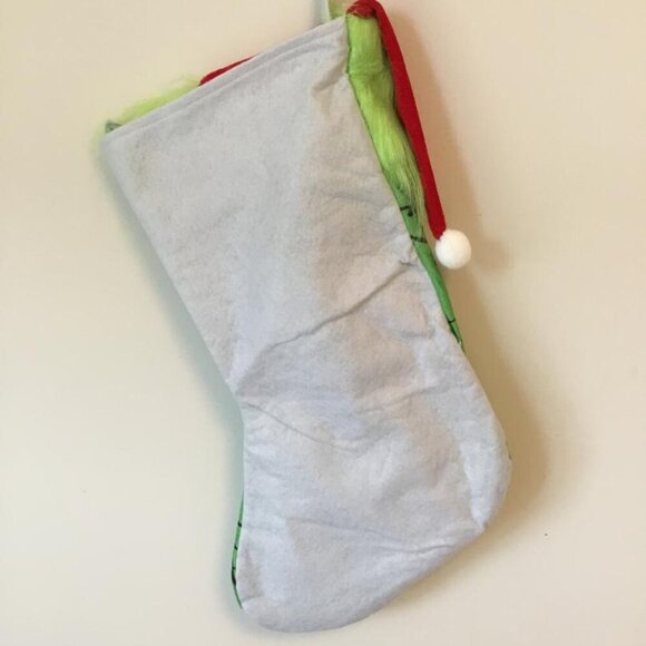 Grinch Christmas Stocking with Glowing Eyes, 15 Inch Battery Operated NEW - Picture 2 of 3